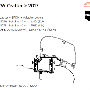 Roof Awning adapter for VW Crafter 2017