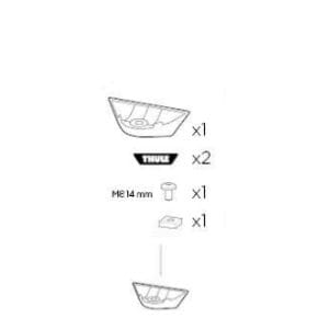 Back Logo + M8 Nut & Screw - Thule Caprock